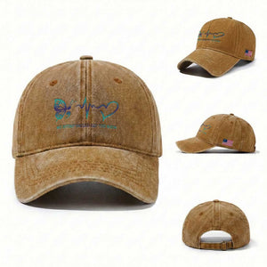 Suicide Prevention Washed Cotton Baseball Cap No Story Should End Too Soon Butterfly Heartbeat
