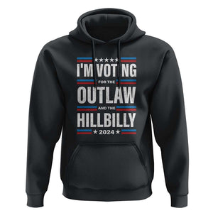 I'm Voting For the Outlaw and the Hillbilly 2024 Hoodie Retro Star US Flag TS11 Black Print Your Wear