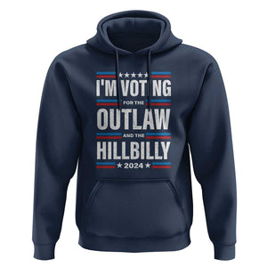 I'm Voting For the Outlaw and the Hillbilly 2024 Hoodie Retro Star US Flag TS11 Navy Print Your Wear