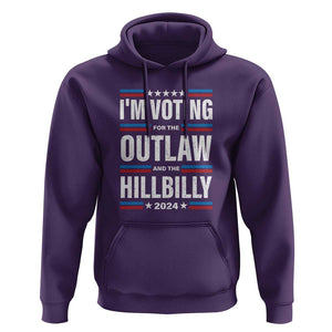 I'm Voting For the Outlaw and the Hillbilly 2024 Hoodie Retro Star US Flag TS11 Purple Print Your Wear