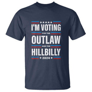 I'm Voting For the Outlaw and the Hillbilly 2024 T Shirt Retro Star US Flag TS11 Navy Print Your Wear