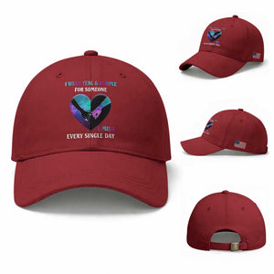 Suicide Prevention Awareness Baseball Cap I Wear Teal And Purple For Someone I Miss Every Single Day Heart