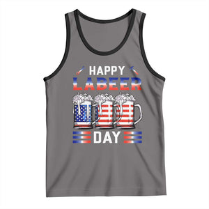 Funny Labor Day Drinking Tank Top Labeer Day American Flag Beer Mug TS11 Deep Heather Black Print Your Wear