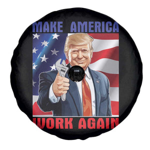 Funny Make America Work Again Spare Tire Cover Trump Labor Day American Flag Wrench TS11 Print Your Wear