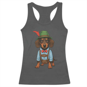 Oktoberfest Dachshund Cute Wiener Dog German Festival Racerback Tank Top TS11 Dark Heather Print Your Wear