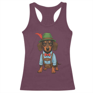 Oktoberfest Dachshund Cute Wiener Dog German Festival Racerback Tank Top TS11 Maroon Print Your Wear