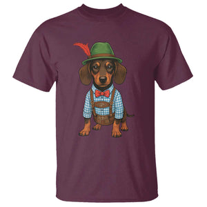 Oktoberfest Dachshund Cute Wiener Dog German Festival T Shirt TS11 Maroon Print Your Wear