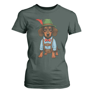 Oktoberfest Dachshund Cute Wiener Dog German Festival T Shirt For Women TS11 Dark Forest Green Print Your Wear