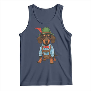 Oktoberfest Dachshund Cute Wiener Dog German Festival Tank Top TS11 Navy Print Your Wear