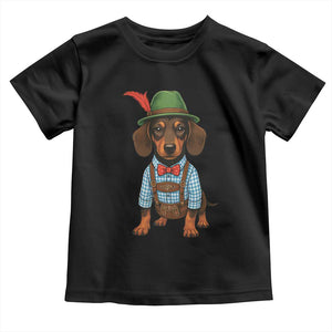 Oktoberfest Dachshund Cute Wiener Dog German Festival Toddler T Shirt TS11 Black Print Your Wear