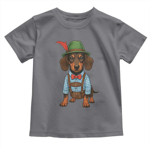 Oktoberfest Dachshund Cute Wiener Dog German Festival Toddler T Shirt TS11 Charcoal Print Your Wear