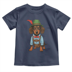 Oktoberfest Dachshund Cute Wiener Dog German Festival Toddler T Shirt TS11 Navy Print Your Wear