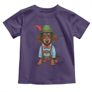 Oktoberfest Dachshund Cute Wiener Dog German Festival Toddler T Shirt TS11 Purple Print Your Wear