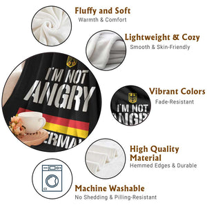 Funny I Am Not Angry I Am German Throw Blanket Germany Flag German American TS11 Print Your Wear