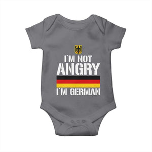 Funny I Am Not Angry I Am German Baby Onesie Germany Flag German American TS11 Charcoal Print Your Wear