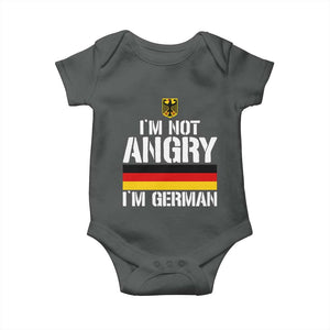 Funny I Am Not Angry I Am German Baby Onesie Germany Flag German American TS11 Dark Heather Print Your Wear