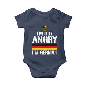 Funny I Am Not Angry I Am German Baby Onesie Germany Flag German American TS11 Navy Print Your Wear