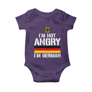 Funny I Am Not Angry I Am German Baby Onesie Germany Flag German American TS11 Purple Print Your Wear