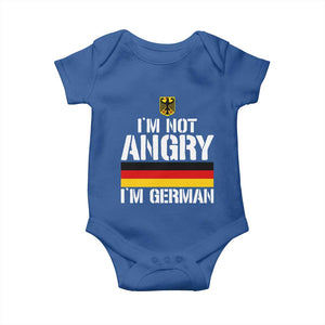 Funny I Am Not Angry I Am German Baby Onesie Germany Flag German American TS11 Royal Blue Print Your Wear
