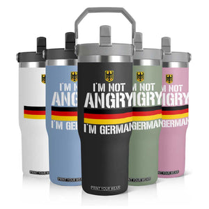 Funny I Am Not Angry I Am German Flip Straw Tumbler Germany Flag German American TS11 Print Your Wear