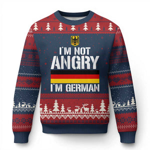Funny I Am Not Angry I Am German Ugly Christmas Sweater Germany Flag German American TS11 Navy Red Print Your Wear