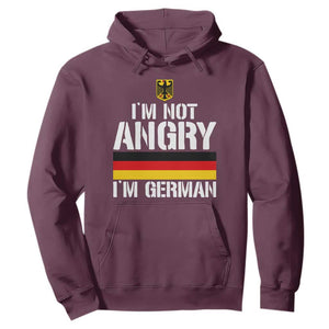Funny I Am Not Angry I Am German Hoodie Germany Flag German American TS11 Maroon Print Your Wear