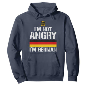 Funny I Am Not Angry I Am German Hoodie Germany Flag German American TS11 Navy Print Your Wear