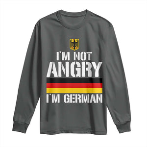 Funny I Am Not Angry I Am German Long Sleeve Shirt Germany Flag German American TS11 Dark Heather Print Your Wear