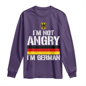 Funny I Am Not Angry I Am German Long Sleeve Shirt Germany Flag German American TS11 Purple Print Your Wear