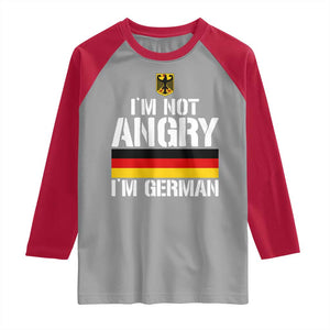 Funny I Am Not Angry I Am German Raglan Shirt Germany Flag German American TS11 Sport Gray Red Print Your Wear
