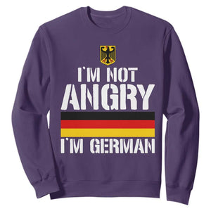 Funny I Am Not Angry I Am German Sweatshirt Germany Flag German American TS11 Purple Print Your Wear