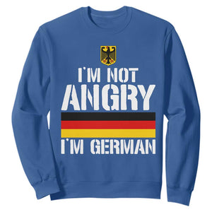 Funny I Am Not Angry I Am German Sweatshirt Germany Flag German American TS11 Royal Blue Print Your Wear