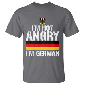 Funny I Am Not Angry I Am German T Shirt Germany Flag German American TS11 Charcoal Print Your Wear