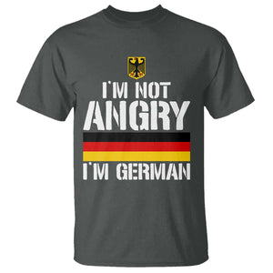 Funny I Am Not Angry I Am German T Shirt Germany Flag German American TS11 Dark Heather Print Your Wear