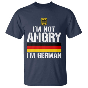 Funny I Am Not Angry I Am German T Shirt Germany Flag German American TS11 Navy Print Your Wear