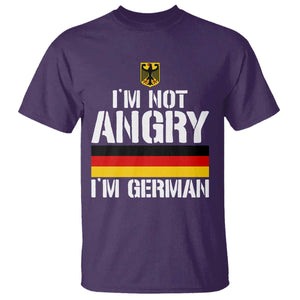 Funny I Am Not Angry I Am German T Shirt Germany Flag German American TS11 Purple Print Your Wear