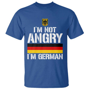 Funny I Am Not Angry I Am German T Shirt Germany Flag German American TS11 Royal Blue Print Your Wear