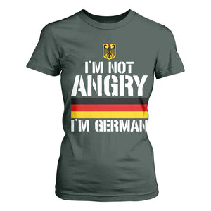 Funny I Am Not Angry I Am German T Shirt For Women Germany Flag German American TS11 Dark Forest Green Print Your Wear