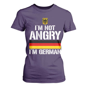 Funny I Am Not Angry I Am German T Shirt For Women Germany Flag German American TS11 Purple Print Your Wear