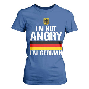 Funny I Am Not Angry I Am German T Shirt For Women Germany Flag German American TS11 Royal Blue Print Your Wear