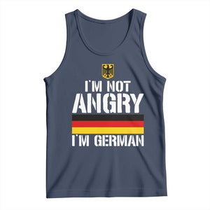 Funny I Am Not Angry I Am German Tank Top Germany Flag German American TS11 Navy Print Your Wear