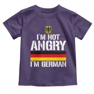 Funny I Am Not Angry I Am German Toddler T Shirt Germany Flag German American TS11 Purple Print Your Wear