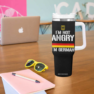Funny I Am Not Angry I Am German Tumbler With Handle Germany Flag German American TS11 Print Your Wear