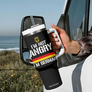 Funny I Am Not Angry I Am German Tumbler With Handle Germany Flag German American TS11 Print Your Wear