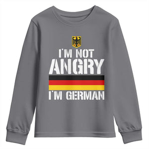 Funny I Am Not Angry I Am German Youth Sweatshirt Germany Flag German American TS11 Charcoal Print Your Wear