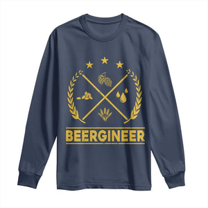Funny Beergineer Long Sleeve Shirt Homebrew Craft Beer Drinking Lover TS11 Navy Print Your Wear