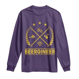 Funny Beergineer Long Sleeve Shirt Homebrew Craft Beer Drinking Lover TS11 Purple Print Your Wear