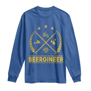 Funny Beergineer Long Sleeve Shirt Homebrew Craft Beer Drinking Lover TS11 Royal Blue Print Your Wear
