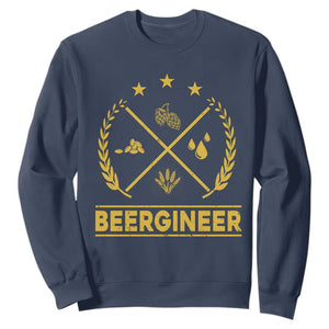 Funny Beergineer Sweatshirt Homebrew Craft Beer Drinking Lover TS11 Navy Print Your Wear