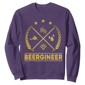 Funny Beergineer Sweatshirt Homebrew Craft Beer Drinking Lover TS11 Purple Print Your Wear